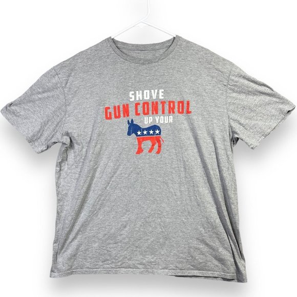 Kentucky Gun Co Short Sleeve T-Shirt Mens Size Large "Gun Control" Gray Politics - Picture 1 of 6